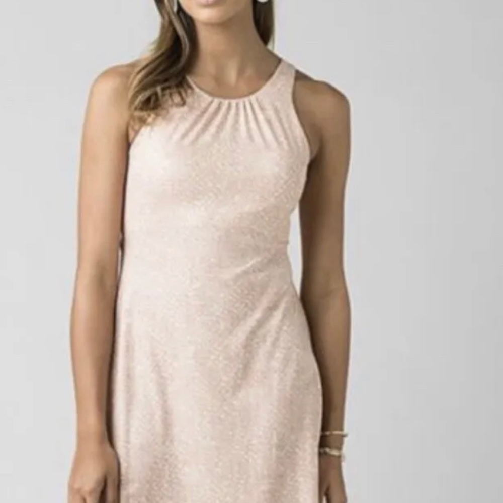 Prana M Champagne Misty Skypath Sleeveless Midi Dress
